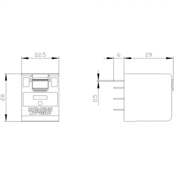 Siemens SIRIUS LZX PT580024 ρελέ βύσματος, 5 αλλαγών, πηνίο 24V DC, 6A