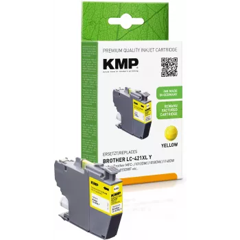 KMP ανακατασκευασμένο κίτρινο δοχείο μελανιού για Brother MFC-J1010DW (LC421XLY, 500 σελίδες, 7 ml) 1548,4009