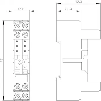 Siemens LZS:RT78725 βάση ρελέ για ρελέ 15mm SIRIUS RT-Σειρά, ακροδέκτες βίδας, τοποθέτηση σε ράγα DIN, μαύρο