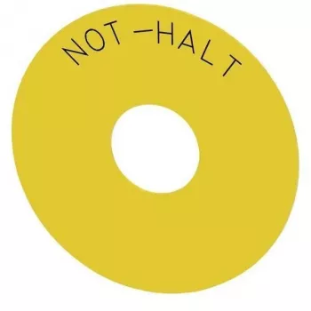 Siemens SIRIUS ACT Πινακίδα σήμανσης NOT-AUS, κίτρινη, 75x75 mm, πλαστικό, αγγλικά 3SU1900-0BC31-0AT0