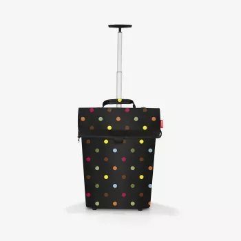 Reisenthel Trolley M Τρόλεϊ αγορών τσάντα, 43 L, Πολυεστέρας, Μαύρο με πουά, 2 τροχοί, Τηλεσκοπική λαβή (NT7009)