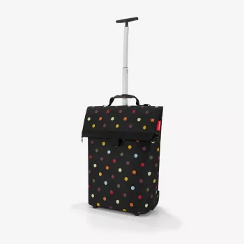 Reisenthel Trolley M Τρόλεϊ αγορών τσάντα, 43 L, Πολυεστέρας, Μαύρο με πουά, 2 τροχοί, Τηλεσκοπική λαβή (NT7009)
