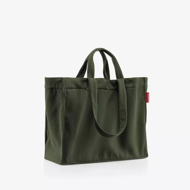 reisenthel Softshopper cord dark matcha GR5057 Τσάντα Ώμου Πολυεστέρας 28 l