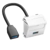 OBO Bettermann MTS-U3A F RW1 σύνδεση USB-2.0/3.0, 1 module, λοξή έξοδος, με καλώδιο σύνδεσης, λευκό RAL 9010 (6104934)