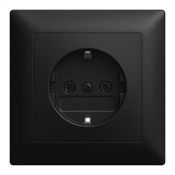 Busch-Jaeger BJ 20 EUJR-915 πρίζα SCHUKO χωνευτή, πλήρης πλάκα, χωρίς άγκιστρα, μαύρο ματ 2CKA002011A6346