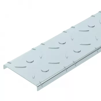 OBO Bettermann DBKR 100 FS καπάκι από λαμαρίνα με ραβδώσεις για βατά κανάλια καλωδίων, 100x3000 mm, χάλυβας, επιψευδαργυρωμένος (6049119)