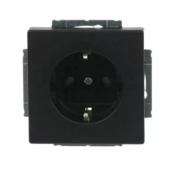 Busch-Jaeger μονάδα πρίζας SCHUKO, μαύρο ματ, 16A, 250V, με καπάκι, χωνευτή 2CKA002013A5454
