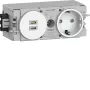Hager Winsta Πρίζα SCHUKO χωνευτή με 2x USB-C PD 20W φορτιστή, λευκό GS17009016