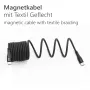 MAXTRACK C532-1L Σπιράλ καλώδιο USB 2.0, USB-A σε USB-C, 1 m, μαύρο, επιχρυσωμένες επαφές