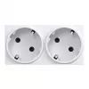 HAGER GS20229016 πρίζα SCHUKO, 2 απλές, 33°, λευκό