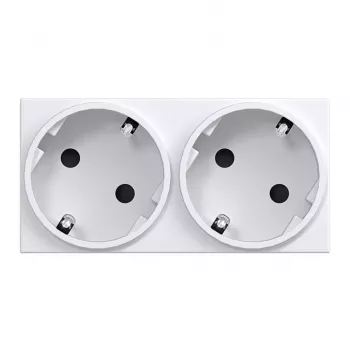 HAGER GS20229016 πρίζα SCHUKO, 2 απλές, 33°, λευκό