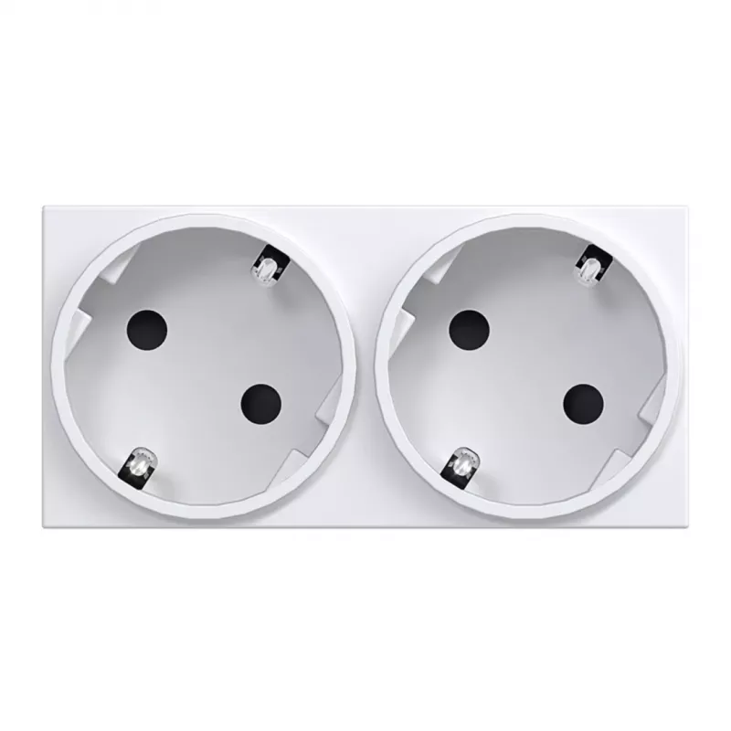 HAGER GS20229016 πρίζα SCHUKO, 2 απλές, 33°, λευκό