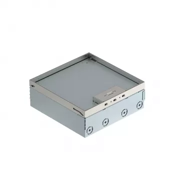 OBO Bettermann UDHO 2R κουτί δαπέδου με 2x2 πρίζες VDE Schuko, καπάκι ανοξείδωτου χάλυβα 7427300