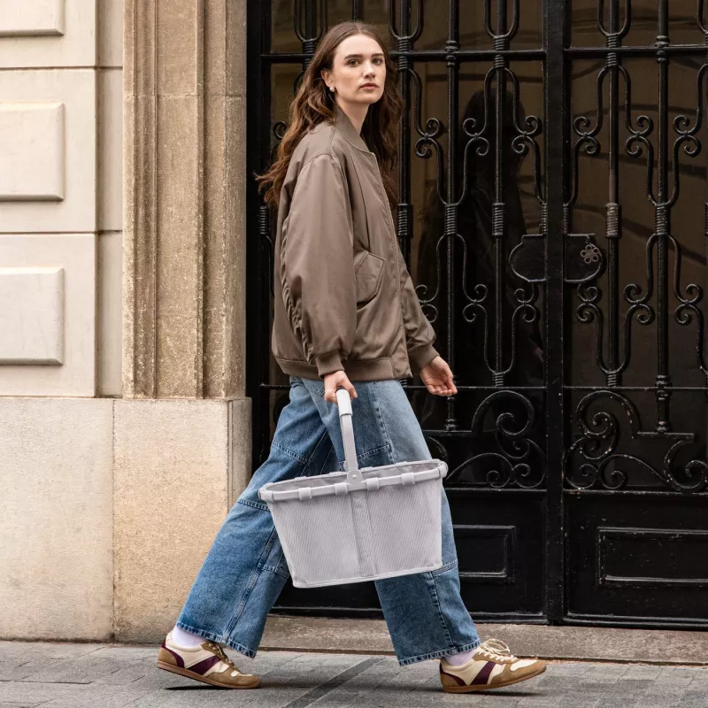 reisenthel carrybag καλάθι αγορών, συνθετική ίνα, γκρι «cord grey» BK7084