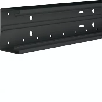 Hager BR6510019011 Tehalit BR κάτω τμήμα καναλιού καλωδίων, PVC, μαύρο γραφίτη, 80mm, μπροστινό κλείδωμα, 2m