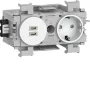 Hager Winsta Πρίζα Schuko με Dual USB-C PD 20W φορτιστή, πολικό λευκό GS17019016