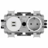 Hager Winsta Πρίζα Schuko με Dual USB-C PD 20W φορτιστή, πολικό λευκό GS17019016