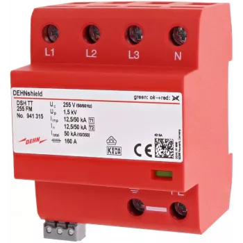 DEHN 941315 DSH TT 255 FM Τύπος 1+2 αλεξικέραυνο ρεύματος για 3-φασικά συστήματα TT/TN-S