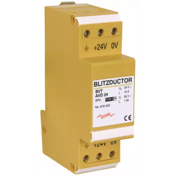 DEHN 918422 BLITZDUCTOR VT συνδυασμένο αλεξικέραυνο ρεύματος και υπέρτασης για συστήματα τροφοδοσίας DC, 24 V DC, Τύπος 1+2 SPD