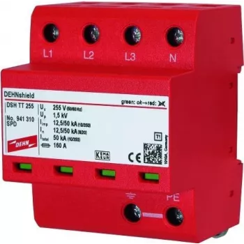 DEHN DSH TT 255 Typ 2 Συσκευή προστασίας από υπέρταση 1+1 Πολική 230/400V 40kA ράγα DIN 941310