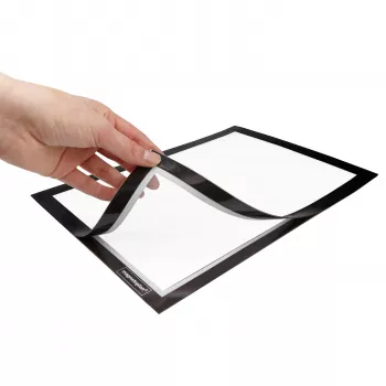 MAGNETOPLAN HOLTZ magnetofix αμφίπλευρο αυτοκόλλητο πλαίσιο πληροφοριών, DIN A6, μαύρο, αναδιπλούμενο 1132112
