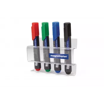 magnetoplan Θήκη Μαρκαδόρου Ακρυλική, Μαγνητική, για 4 Μαρκαδόρους Πίνακα, Διαφανής (16712)
