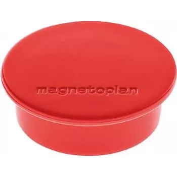 Magnetoplan Discofix Στρογγυλός μαγνήτης χρώματος κόκκινου με συμπαγή πυρήνα φερρίτη, δύναμη συγκράτησης 2,2 kg 1662006