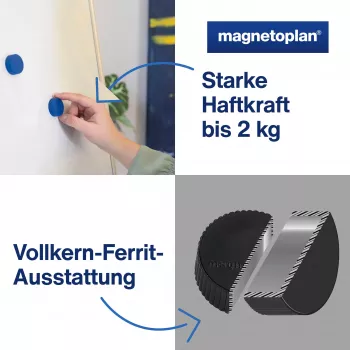 Magnetoplan Discofix Magnum Ανάμεικτοι μαγνήτες whiteboard, 34 mm, 10 τεμ. 1660010
