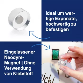 MAGNETOPLAN HOLTZ magnetoplan Design Magnetes, 25 mm, συσκευασία 6 τεμ. μαγνήτες νεοδυμίου με διαφανή λαβή ακρυλικού, γυαλισμένοι (1680025)