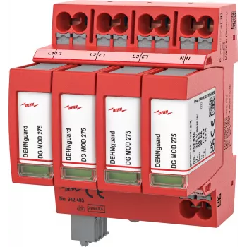 DEHN DEHNguard MP TNS 275 FM Type 2 απαγωγός υπέρτασης, 4-πολικός, 275V, 40kA, ράγα DIN 942405