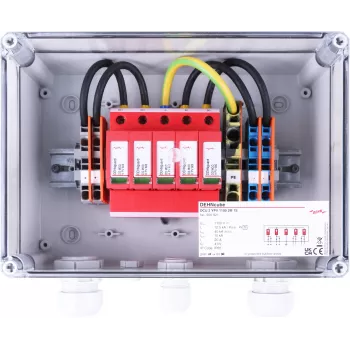 DEHN DCU 2 YPV 1100 2M 1S απαγωγός υπέρτασης Τύπου 2 για φωτοβολταϊκές εγκαταστάσεις, 2 MPPT, 1 string ανά MPPT, 1100 V DC, θήκη IP65 900921
