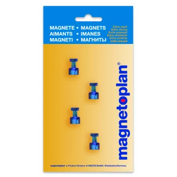 Magnetoplan Μαγνητικός συγκρατητής σημειώσεων, Μπλε, 4 τεμ., Συγκρατεί έως 9 φύλλα DIN A4 1666114