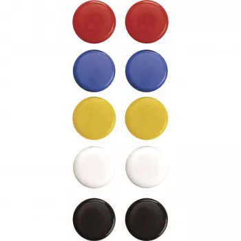 Magnetoplan Μαγνήτες σήμανσης 20 mm, 10 τεμ., διάφορα χρώματα (Κόκκινο, Μπλε, Κίτρινο, Πράσινο, Λευκό) 16662