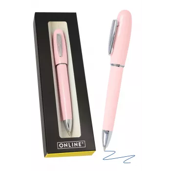 ONLINE Schreibgeräte Highway Rose στυλό διαρκείας, μαύρο μελάνι, Medium (M), μεταλλικό περίβλημα, μηχανισμός πίεσης 38188/3D