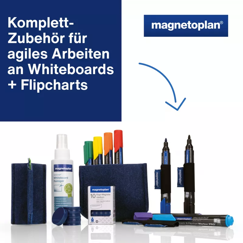 MAGNETOPLAN HOLTZ Whiteboard Essentials Kit Μπλε - Γόμα & Μαγνητική βάση (1230914)