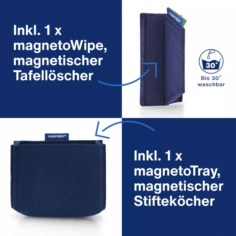 MAGNETOPLAN HOLTZ Whiteboard Essentials Kit Μπλε - Γόμα & Μαγνητική βάση (1230914)