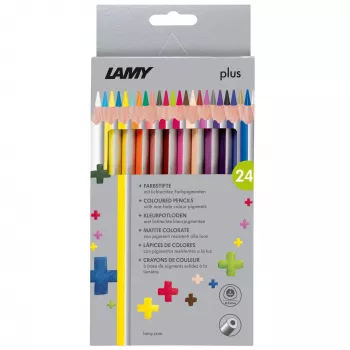 LAMY plus Τριγωνικά χρωματιστά μολύβια, σετ 24 τεμ. σε κουτί χαρτονιού, εργονομικό τριγωνικό σχήμα, ματ επιφάνεια, άθραυστη μύτη 1222008