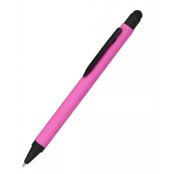 ONLINE SCHREIBGERÄTE ALU Stylus Στυλό διαρκείας ροζ με μπλε μελάνι, θήκη αλουμινίου, χωρητικός stylus, μηχανισμός πίεσης, επαναγεμιζόμενο, 1 τεμ. (32117/3D)