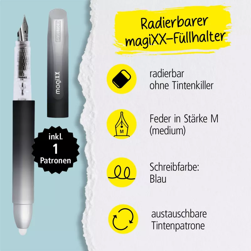 ONLINE magiXX Dark Shadow στυλό διαρκείας, μεσαία μύτη, μαύρο (55100/3D)