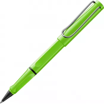 LAMY safari στυλό roller πράσινο γυαλιστερό με εργονομική λαβή και μεταλλικό κλιπ 1240192