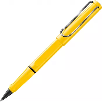 LAMY safari στυλό roller κίτρινο γυαλιστερό με εργονομική λαβή και μεταλλικό κλιπ 1240180