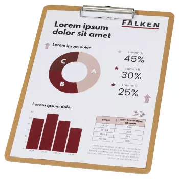 FALKEN PURE Nature Πινακίδα με κλιπ A4, Χαρτόνι, Καφέ 15072600000F