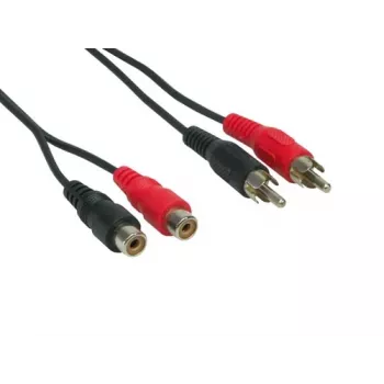 Good Connections 2x RCA βύσμα αρσενικό σε 2x RCA υποδοχή θηλυκή Στερεοφωνικό καλώδιο επέκτασης ήχου, 1,5 m, Μαύρο AS-2CV2