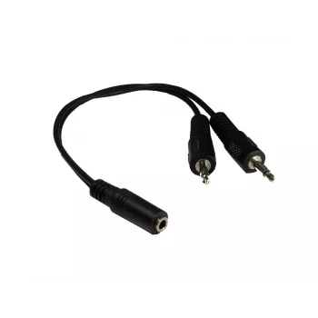 GoodConnections AD-35B2S Προσαρμογέας ήχου Y 3,5 mm στερεοφωνική υποδοχή θηλυκή σε 2x RCA βύσμα αρσενικό, 20 cm, νικέλιο, μαύρο