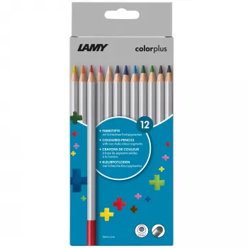 LAMY colorplus Τριγωνικές χρωματιστές μολύβι, 12 διαφορετικά χρώματα, Εργονομικό τριγωνικό σχήμα, Ματ φινίρισμα, Χάρτινη θήκη 1233468