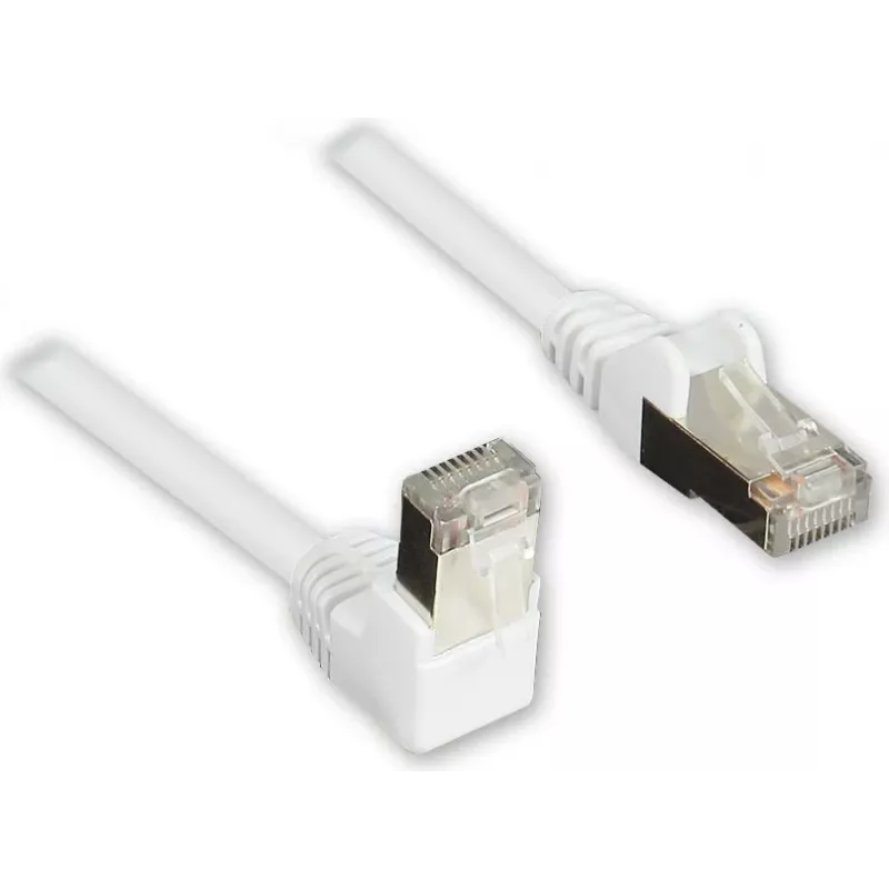 GoodConnections Cat. 5e F/UTP Καλώδιο Patch, 3m, Λευκό, γωνιακό σε ευθύ RJ45 805W-030EWI