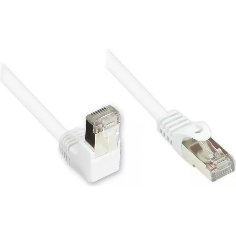 GoodConnections Cat. 5e F/UTP Καλώδιο Patch, 3m, Λευκό, γωνιακό σε ευθύ RJ45 805W-030EWI