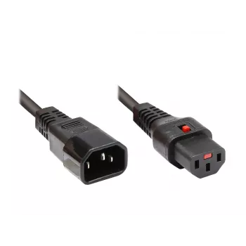 GoodConnections Alcasa C14/C13 Καλώδιο επέκτασης τροφοδοσίας 1m Μαύρο 10A 250V 1600-IEC10