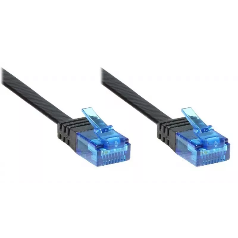 GoodConnections Cat. 6a U/UTP Επίπεδο καλώδιο Patch, 500 MHz, Μαύρο, 1 m 8060-HF015S