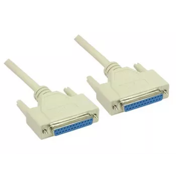 GoodConnections Καλώδιο null modem, DB25 υποδοχή θηλυκή σε DB25 υποδοχή θηλυκή, 3m, επινικελωμένο, διπλά θωρακισμένο, Μαύρο 4030-3